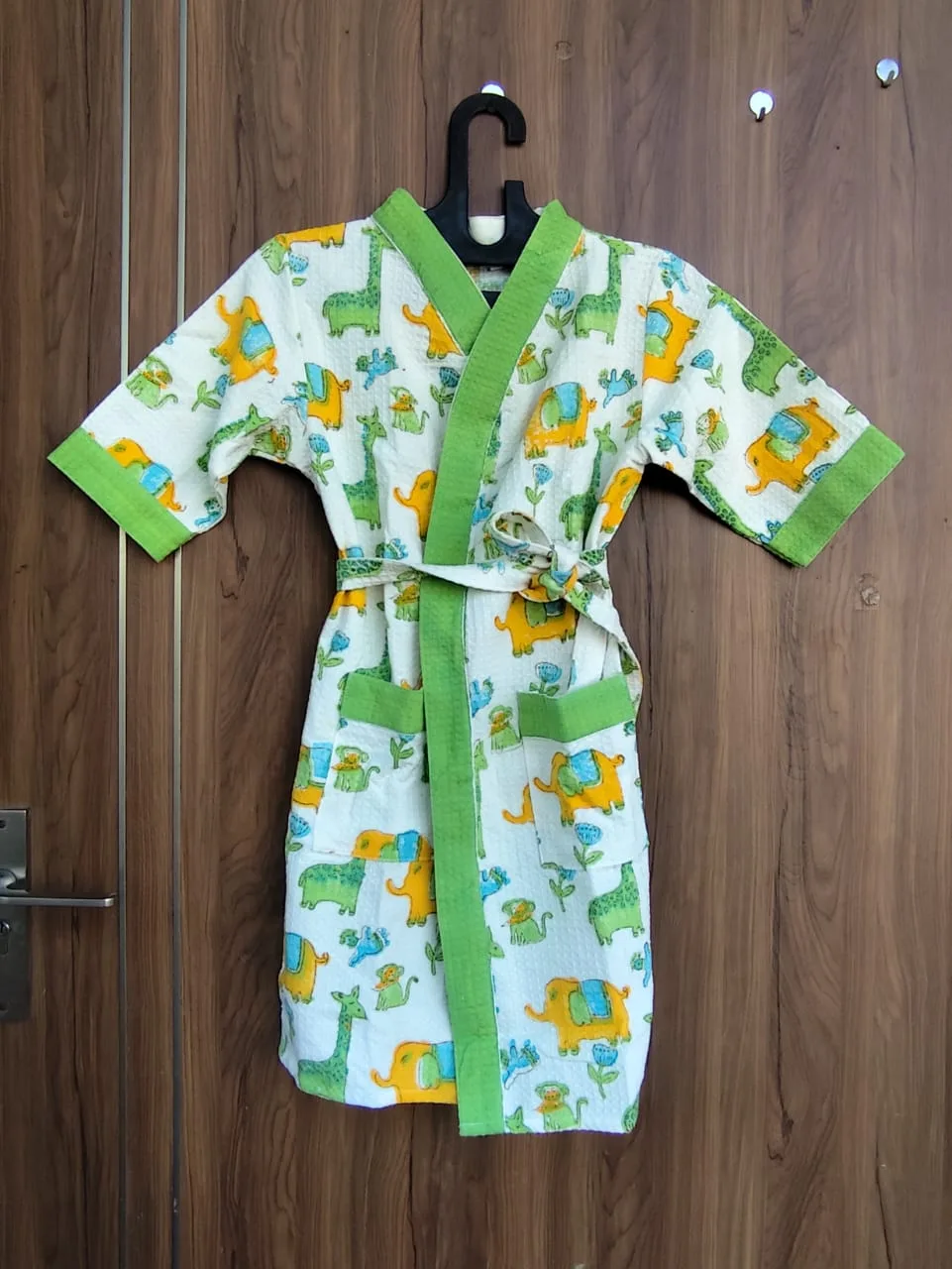 Sunny Jungle Parade Kids Waffle Bathrobe original product photograph