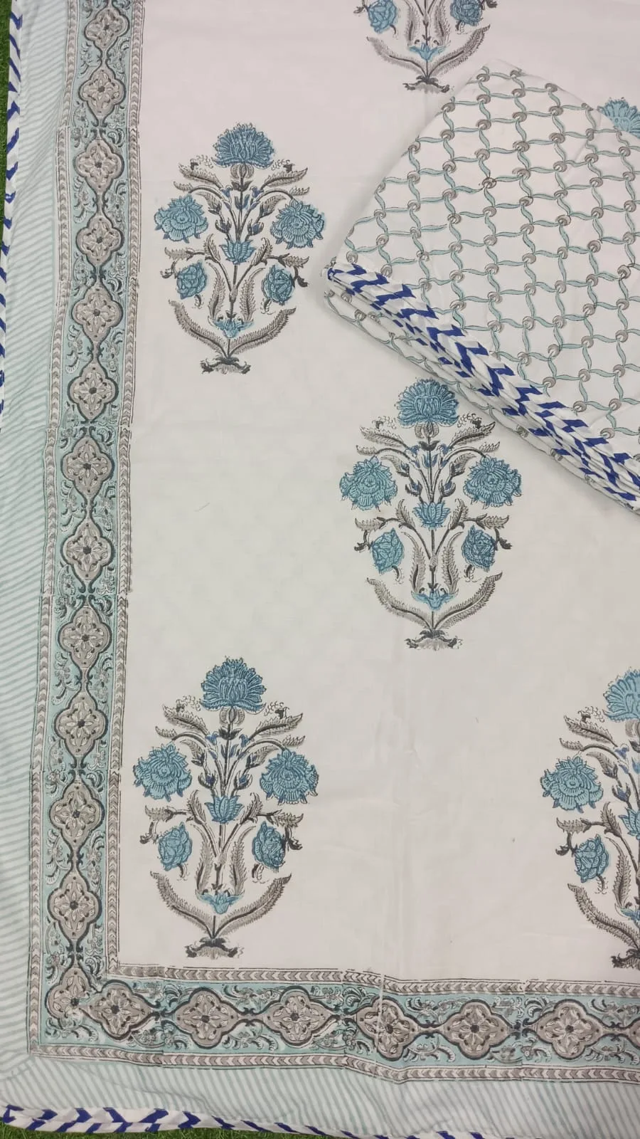 Neel Mughal Guldaan Border Reversible Hand-Block Dohar original product photograph