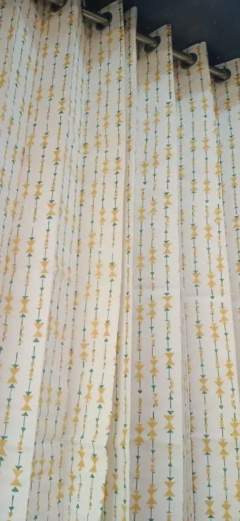 Sunehri Beaded Stripe Pure Cotton Curtains original product photograph