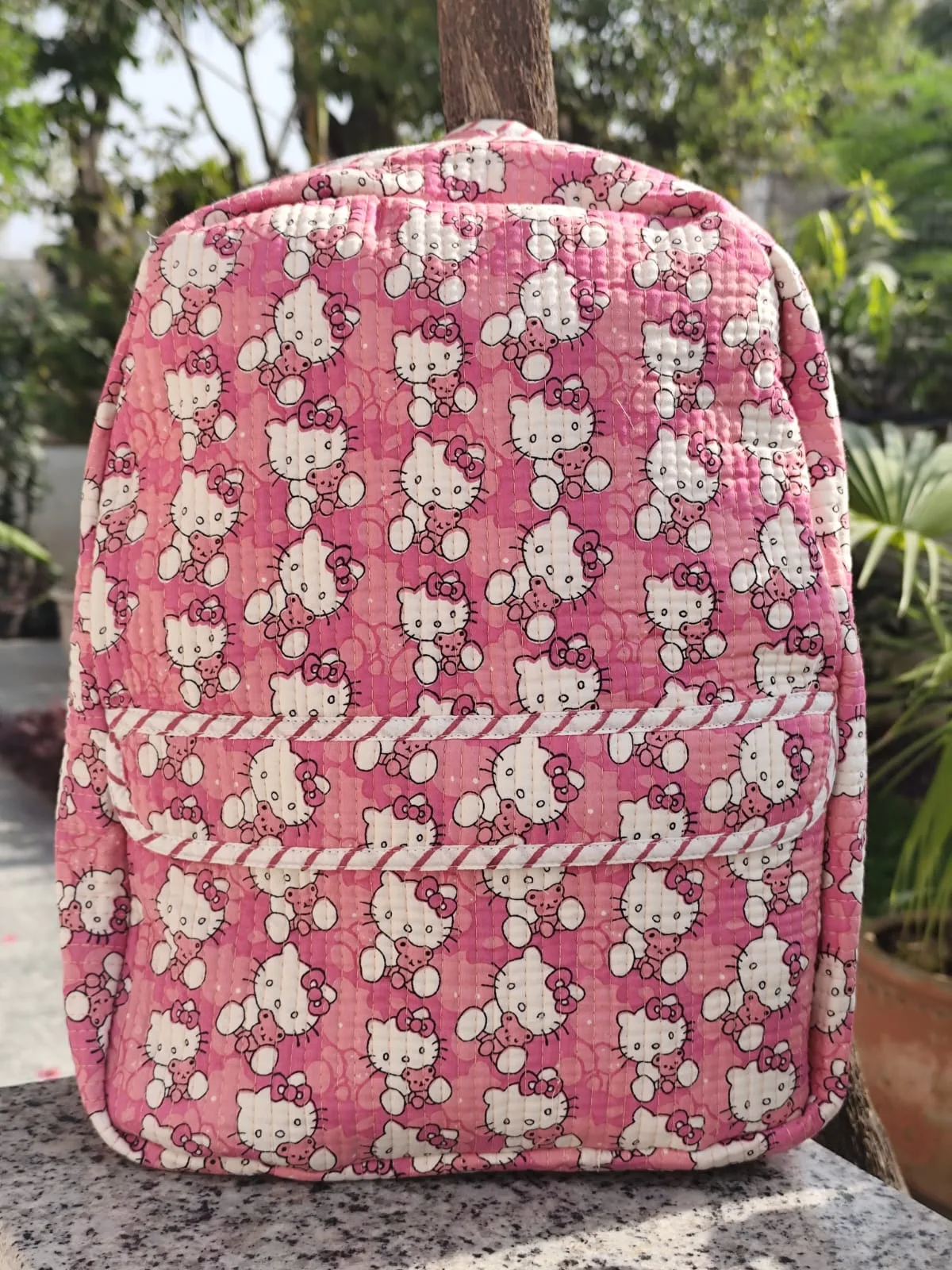 Pink Kitty Cuddles Quilted Kids Backpack original product photograph