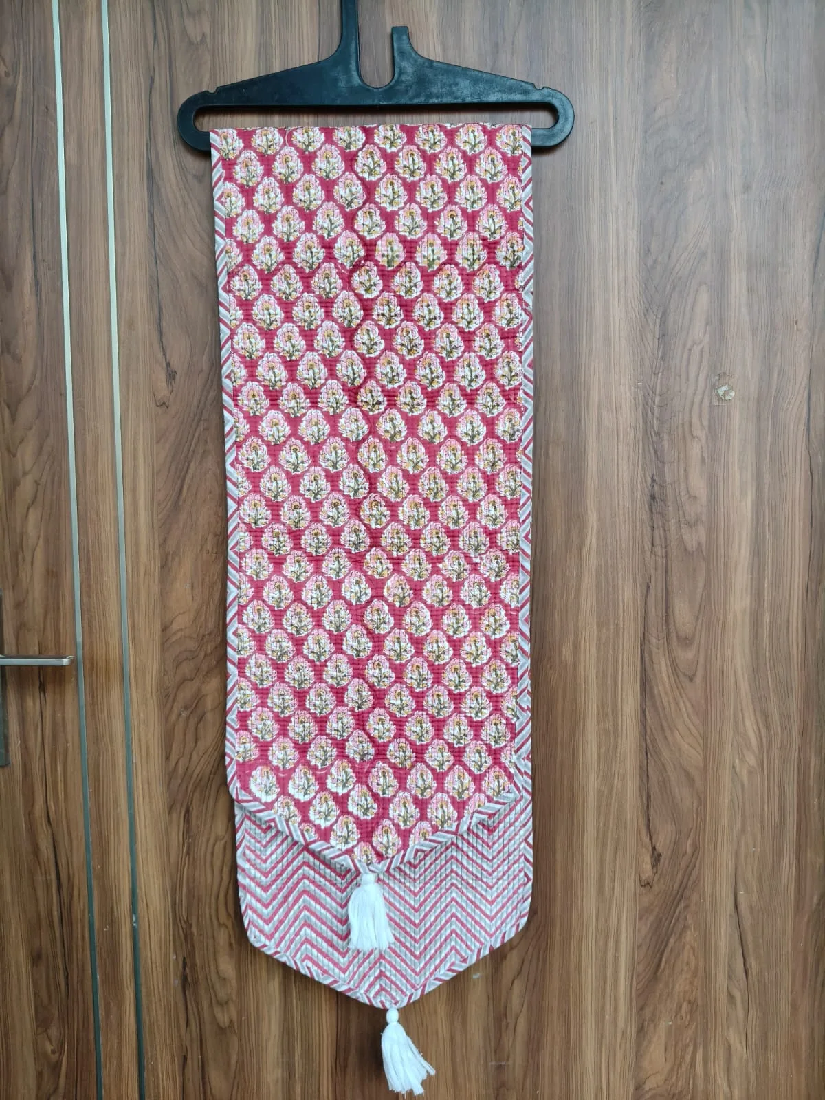 Raspberry Tree Buti Reversible Quilted Table Runner original product photograph