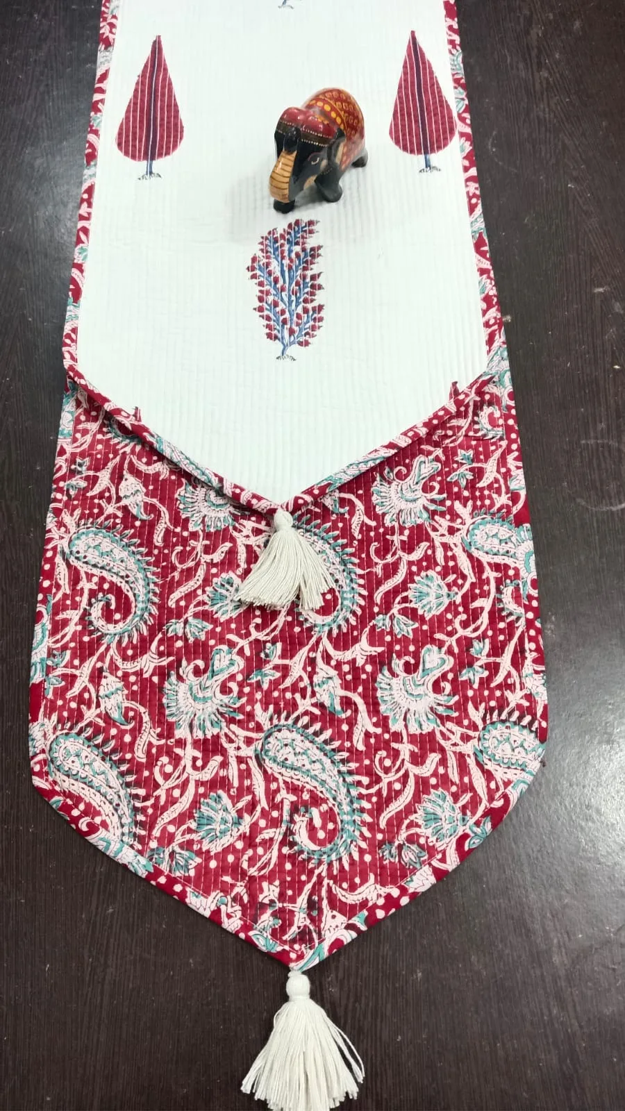 Wine Cypress Grove Reversible Quilted Table Runner original product photograph