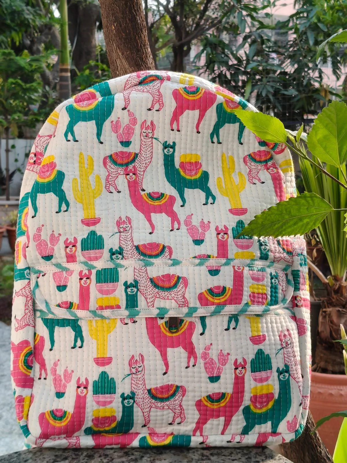 Llama Fiesta Quilted Kids Backpack original product photograph
