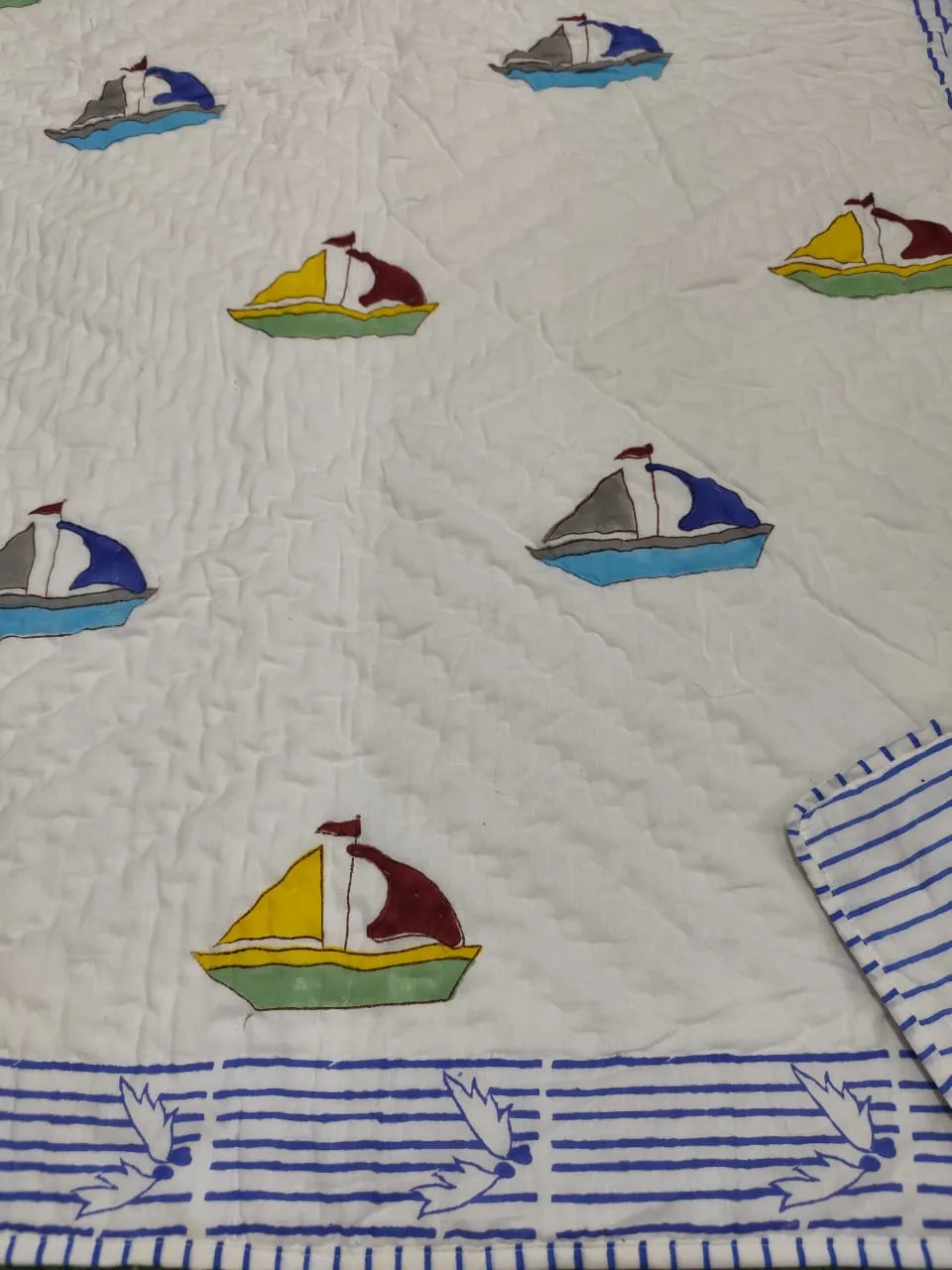 Blue Sailboat Kids Dohar original product photograph