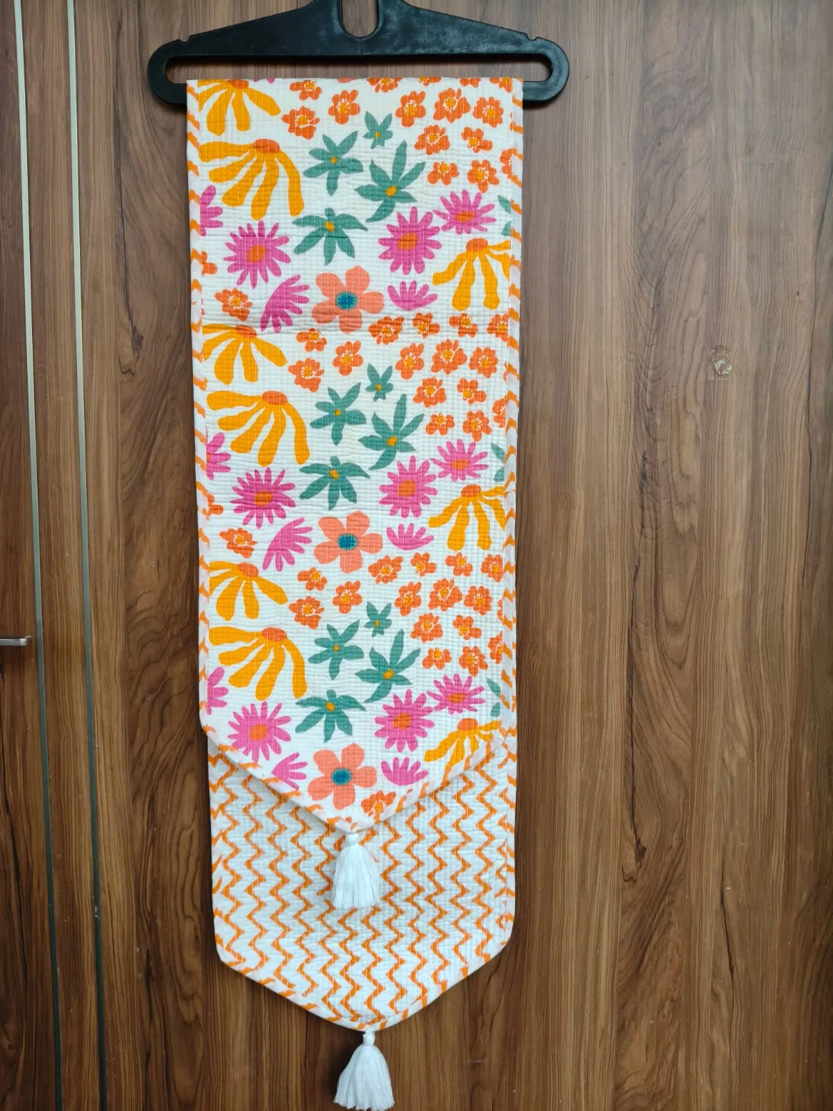 Multicolour Phool Meadow Reversible Quilted Table Runner original product photograph