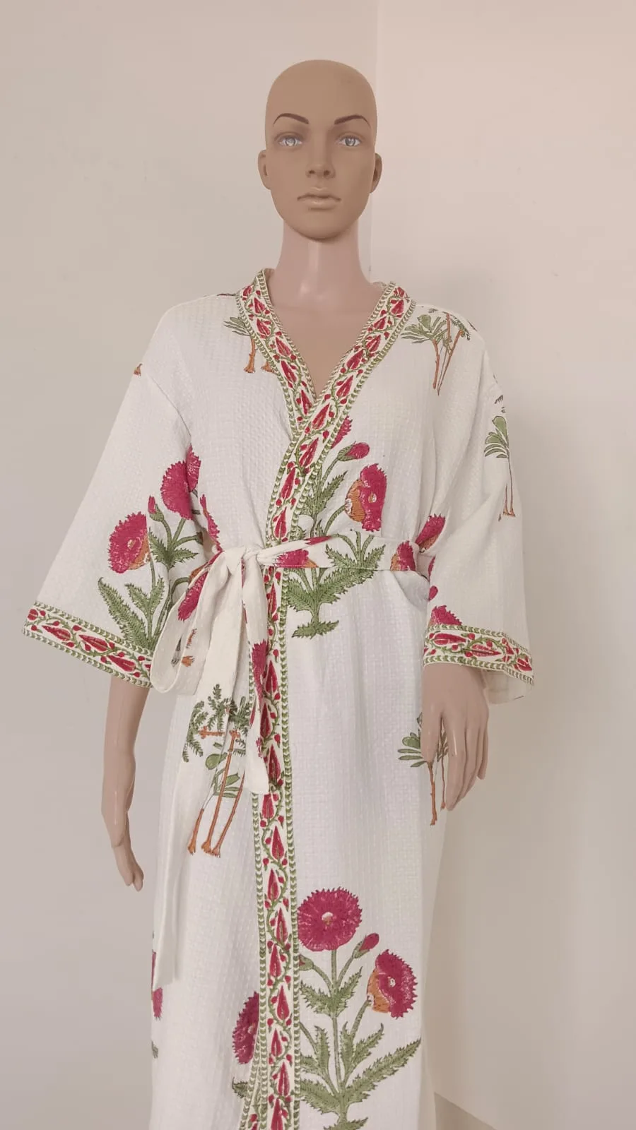 Rani Poppy & Cypress Adult Waffle Bathrobe original product photograph