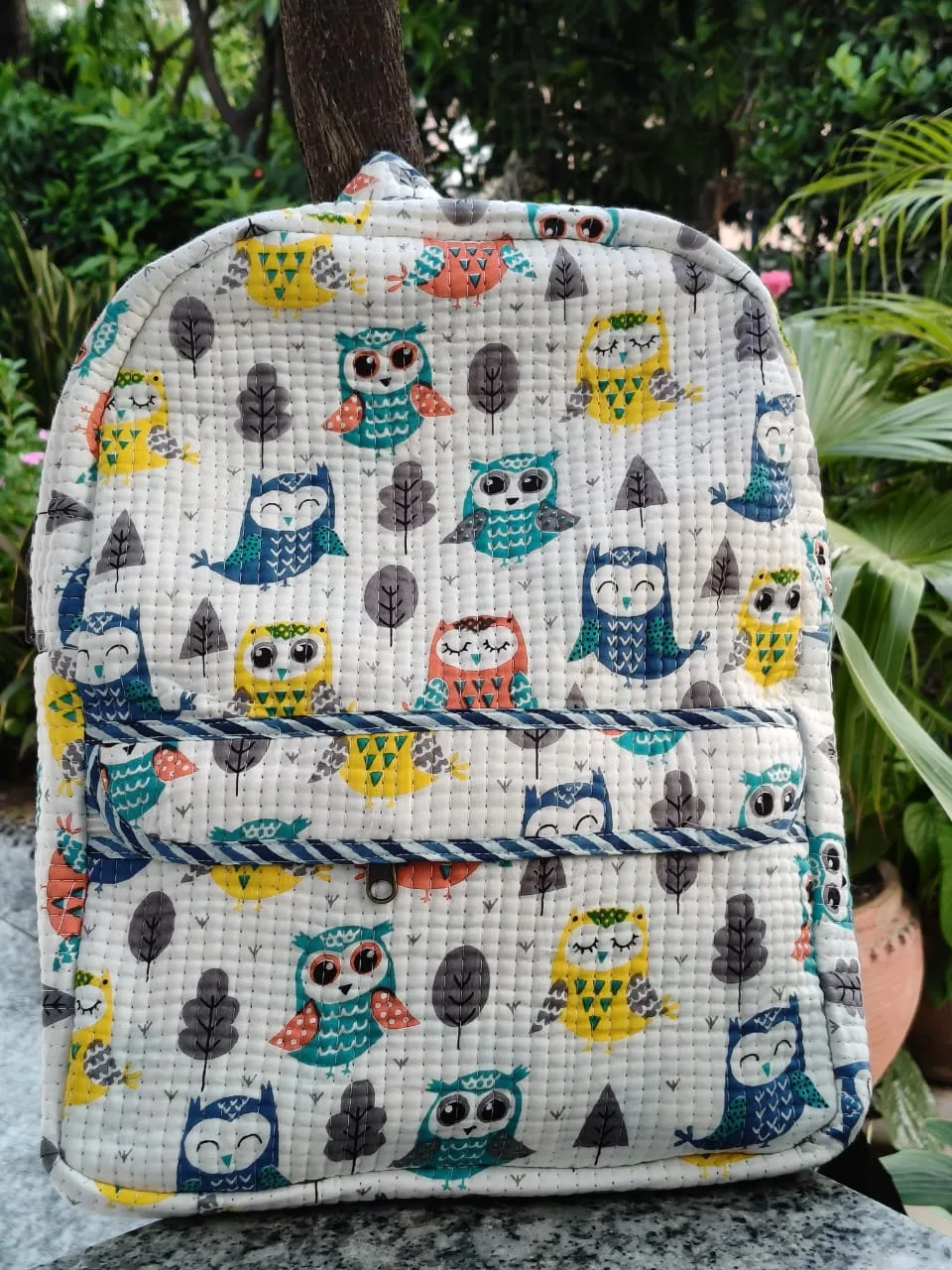 Owl Grove Quilted Kids Backpack original product photograph