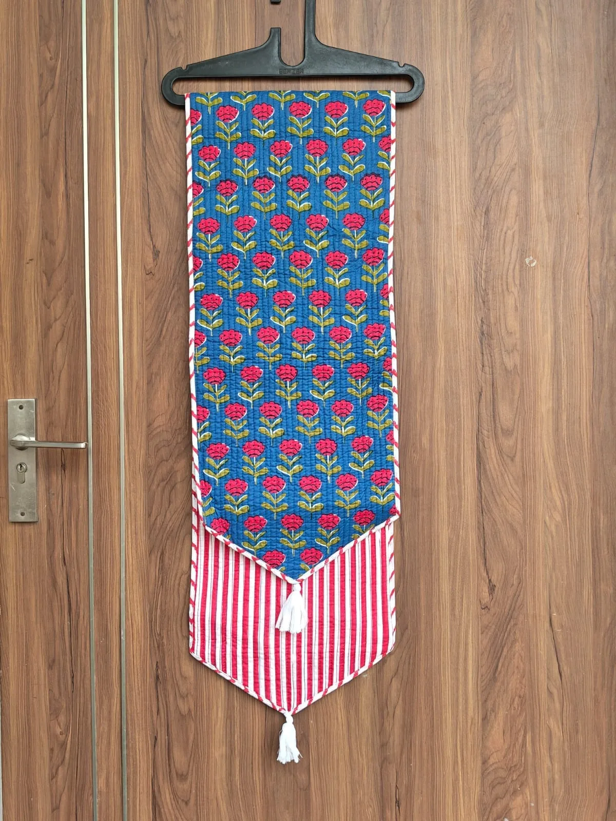 Indigo Gulab Buti Reversible Quilted Table Runner original product photograph