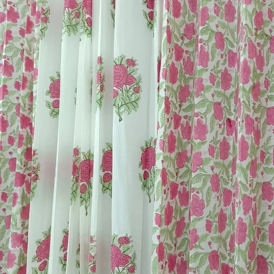 Rani Rose Garden & Bouquet Coordinated Pure Cotton Curtains original product photograph