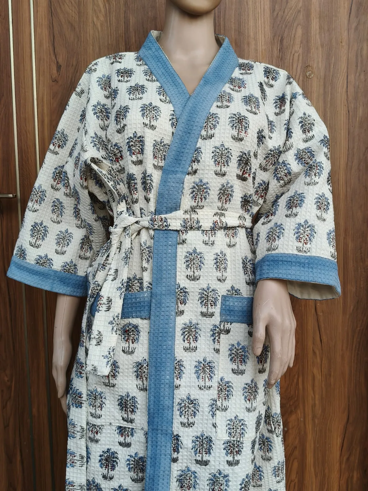 Indigo Palm Grove Adult Waffle Bathrobe original product photograph
