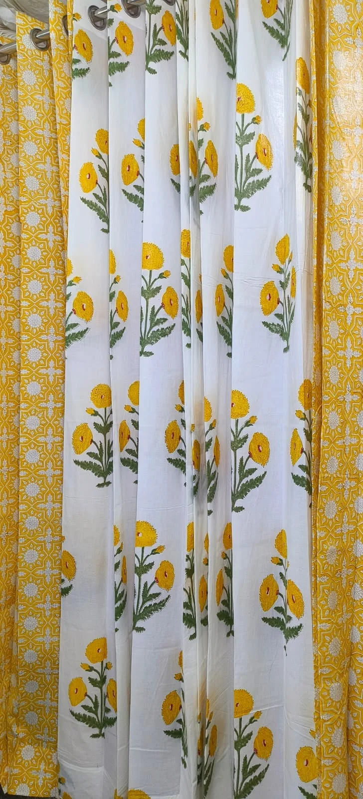 Marigold Medallion Coordinated Pure Cotton Curtains original product photograph