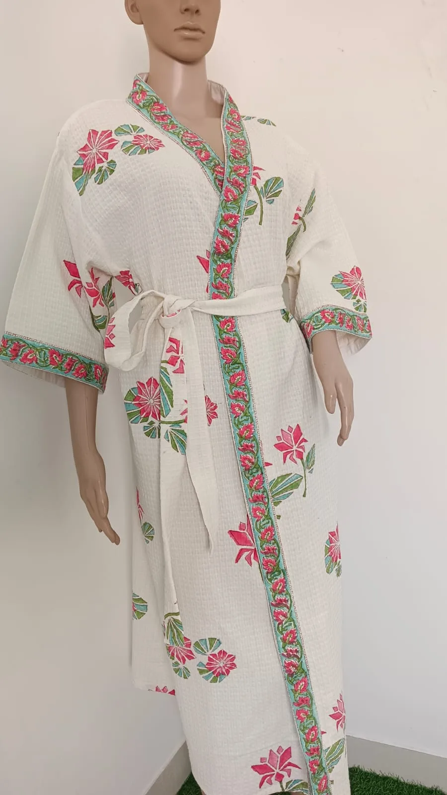 Rani Floral Sprig Adult Waffle Bathrobe original product photograph