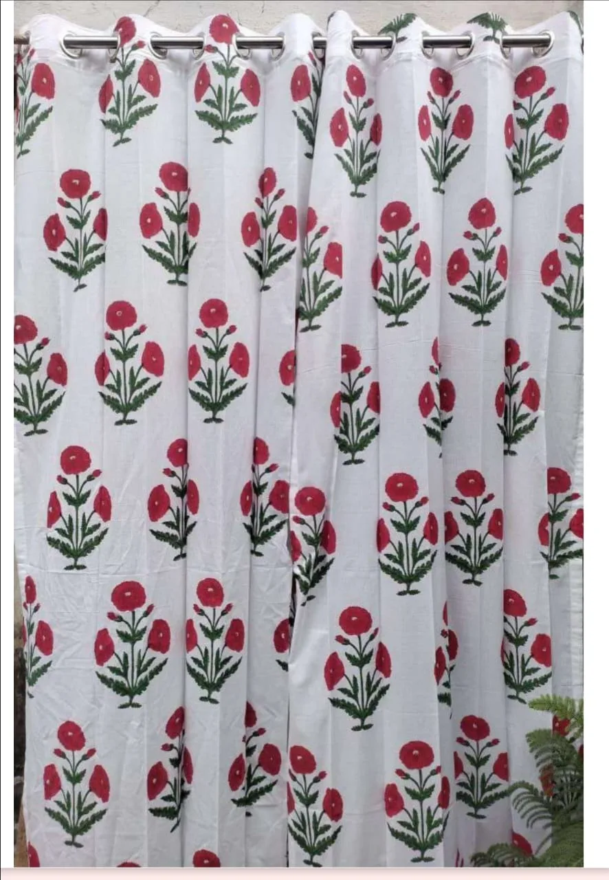 Rani Poppy Bouquet Pure Cotton Curtains original product photograph