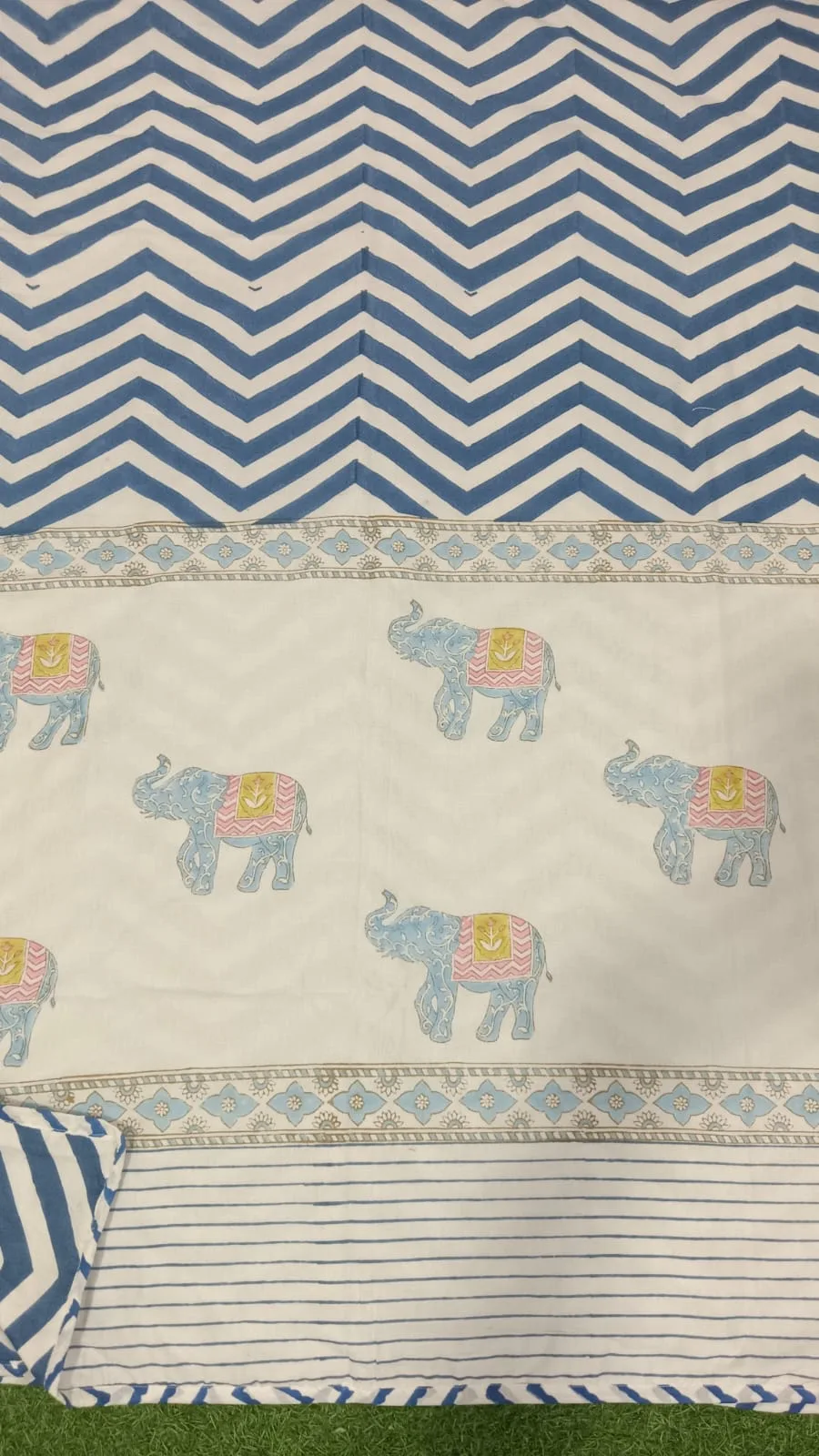 Neel Hathi Chevron Reversible Hand-Block Dohar original product photograph