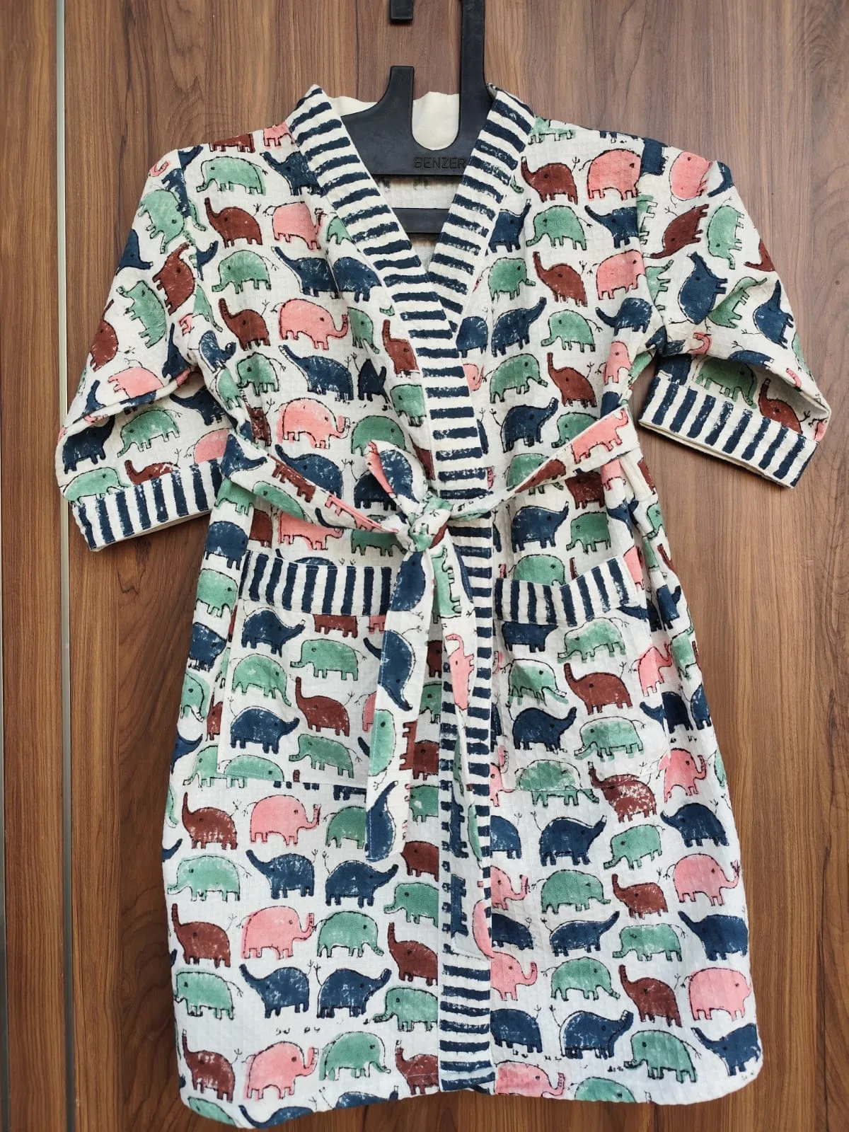 Multicolour Elephant Parade Kids Waffle Bathrobe original product photograph