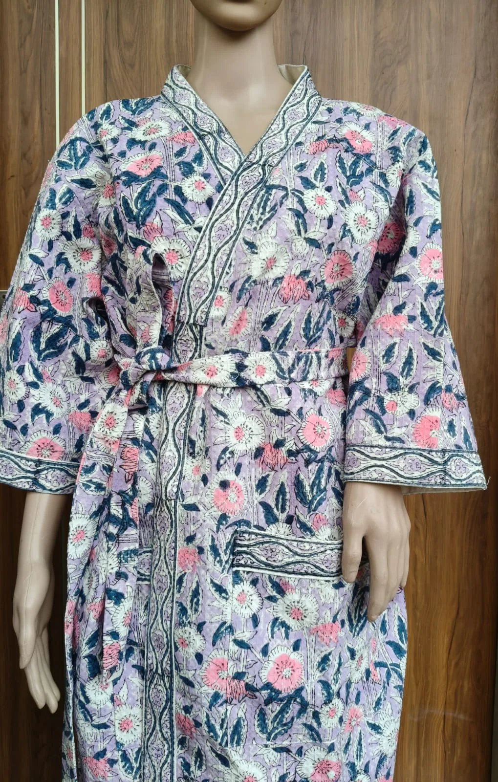 Lavender Daisy Garden Adult Waffle Bathrobe original product photograph